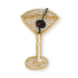 Broschen Cocktail glass Gold-crystal-black