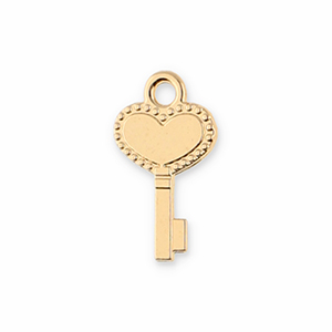 Anh&auml;nger Metall Key with Heart Gold
