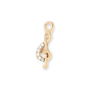 Anh&auml;nger Metall Musical Note Gold-transparent