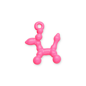 Anh&auml;nger Metall Balloon Dog Neon pink