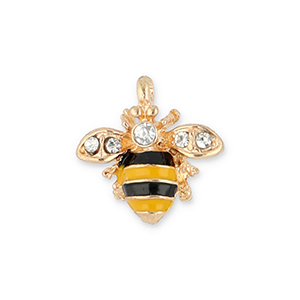 Anh&auml;nger Metall Bee Gold-black-yellow-transparent