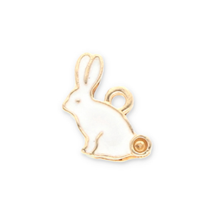 Anh&auml;nger Metall Rabbit Gold-white