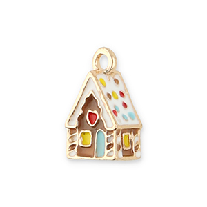 Anh&auml;nger Metall Gingerbread House Gold-multicolour