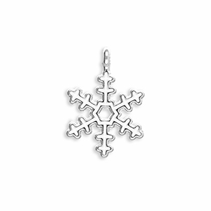 Anh&auml;nger Metall Snowflake Silver-white
