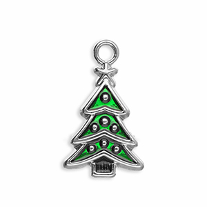 Anh&auml;nger Metall Christmas Tree Silver-green