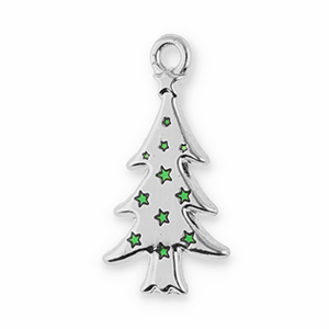 Anh&auml;nger Metall Christmas Tree Silver-green