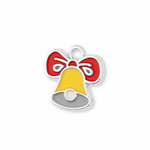 Anh&auml;nger Metall Christmas Bell Silver-yellow-red-grey
