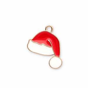 Anh&auml;nger Metall Santa Hat Gold-red-white