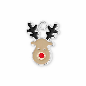 Anh&auml;nger Metall Reindeer Silver-light brown-black-red
