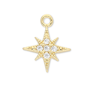 TQ Metall Brass Anh&auml;nger Star Gold-transparent