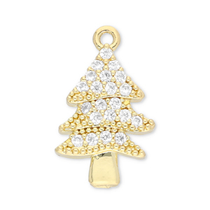 TQ Metall Brass Anh&auml;nger Christmas tree Gold-transparent