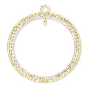 TQ Metall Brass Anh&auml;nger Round with Loop Gold-transparent