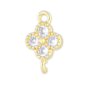 TQ Metall Brass Zwischenst&uuml;ck Clover Gold-transparent