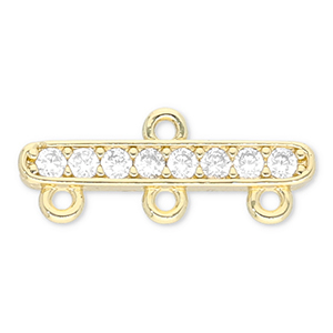 TQ Metall Brass Zwischenst&uuml;ck with 3 Loops Gold-transparent