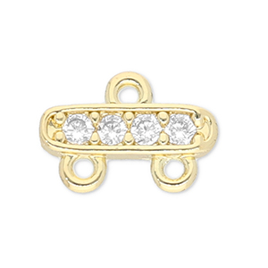 TQ Metall Brass Zwischenst&uuml;ck with 2 Loops Gold-transparent