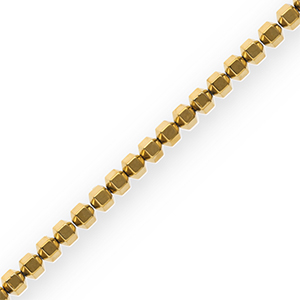 Perlen aus H&auml;matit Hexagon Gold