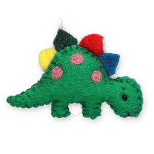 Broschen Filz Dinosaur Green-yellow-red-blue