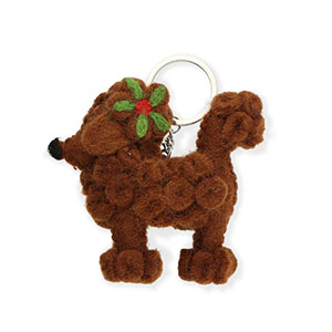 Musthave Schl&uuml;sselanh&auml;nger Filz Poodle Brown