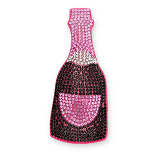 Statement hangers mit Strass Bottle champagne Black-pink-crystal-dark pink