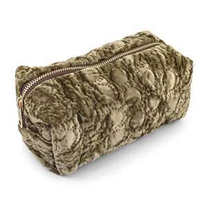 BY31&reg; Etui Sammt with stiched Circles Olive brown