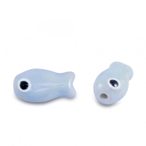 Perlen Keramik Fish Light blue