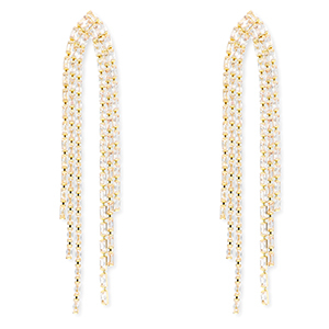 Eco-brass&reg; nachhaltiges Messing Ohrringe / Ohrstecker mit Zirkonia Gold-crystal