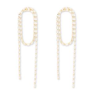 Eco-brass&reg; nachhaltiges Messing Ohrringe / Ohrstecker mit Zirkonia Gold-crystal