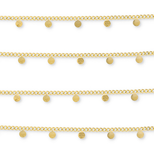 Zubeh&ouml;r aus Stainless Steel - Rostfreiem Stahl Gliederkette with Coins Gold