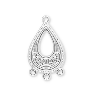 Zubeh&ouml;r aus Stainless Steel - Rostfreiem Stahl Anh&auml;nger Drop with 3 Loops Silver