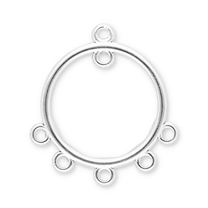 Zubeh&ouml;r aus Stainless Steel - Rostfreiem Stahl Anh&auml;nger Round with 6 Loops Silver