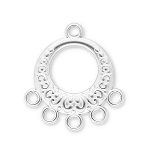 Zubeh&ouml;r aus Stainless Steel - Rostfreiem Stahl Anh&auml;nger Round with 5 Loops Silver