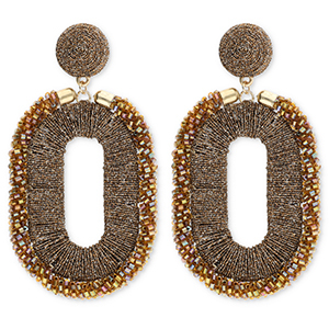 Musthave Ohrringe / Ohrstecker mit Glasperlen Oval Golden brown-AB coating