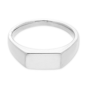 Stainless Steel - Rostfrei Stahl Ringe with Rectangle Silver