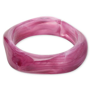 Armb&auml;nder Bangle aus Resin Aubergine purple-white