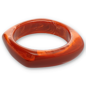 Armb&auml;nder Bangle aus Resin Rust red-white