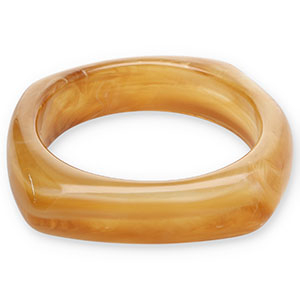 Armb&auml;nder Bangle aus Resin Camel brown-white