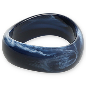 Armb&auml;nder Bangle aus Resin Dark blue-white