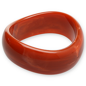 Armb&auml;nder Bangle aus Resin Rust red-white