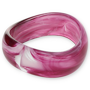 Armb&auml;nder Bangle aus Resin Aubergine purple-white