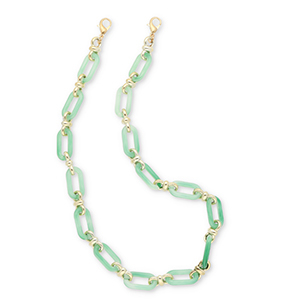 Musthave Segeltau-Handykette aus Acryl Jade green-gold