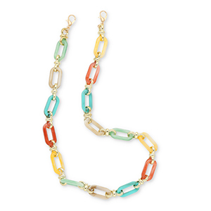 Musthave Segeltau-Handykette aus Acryl Multicolour-gold
