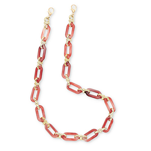 Musthave Segeltau-Handykette aus Acryl Coral red-gold