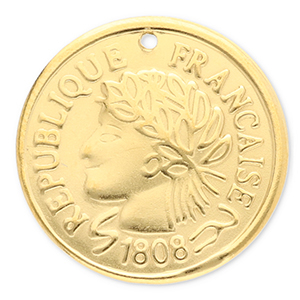Anh&auml;nger aus Stainless Steel - Rostfreiem Stahl Coin Gold
