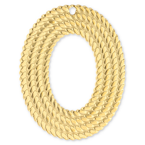 Anh&auml;nger aus Stainless Steel - Rostfreiem Stahl Oval Gold