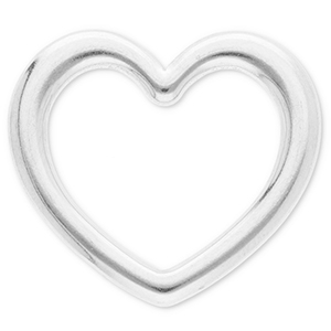 Zubeh&ouml;r aus Stainless Steel - Rostfreiem Stahl Zwischenst&uuml;ck Heart Silver