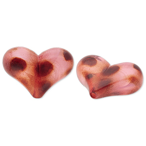 Perlen aus Acryl Heart with Dots Light pink-brown