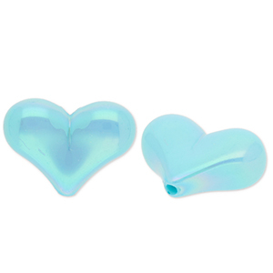 Perlen aus Acryl Heart Blue-AB coating