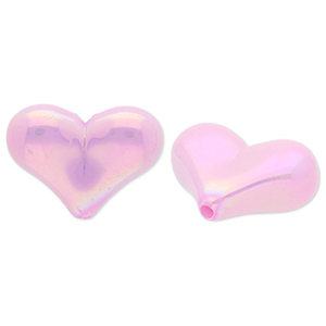 Perlen aus Acryl Heart Lilac purple-AB coating