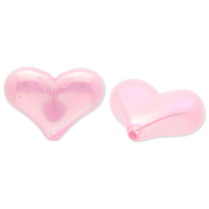 Perlen aus Acryl Heart Light pink-AB coating