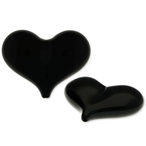 Perlen aus Acryl Heart Black